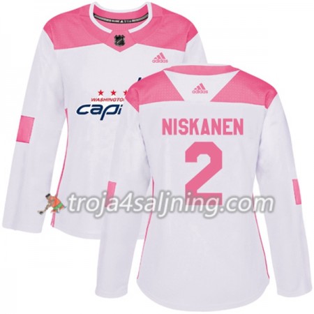 Washington Capitals tröja Matt Niskanen 2 Vit 2017-2018 Adidas Rosa Fashion Authentic - Dame NHL Tröjor